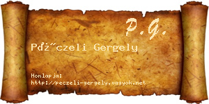 Péczeli Gergely névjegykártya